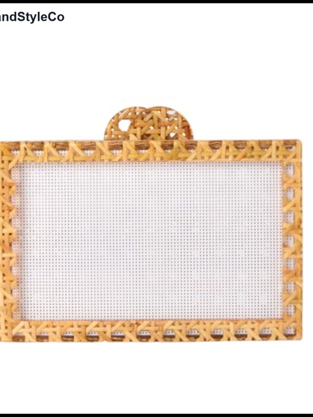 Acrylic Rattan Woven Pattern Square Box Crossbody Shoulder Bag Chain Purse